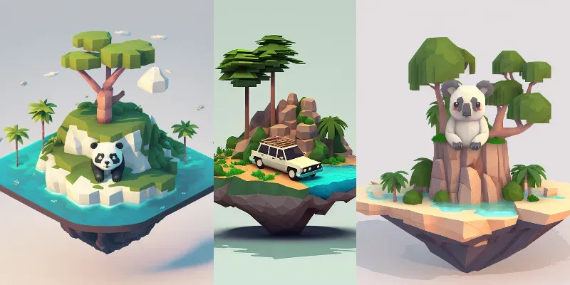 Low-poly Islands generated by undefined