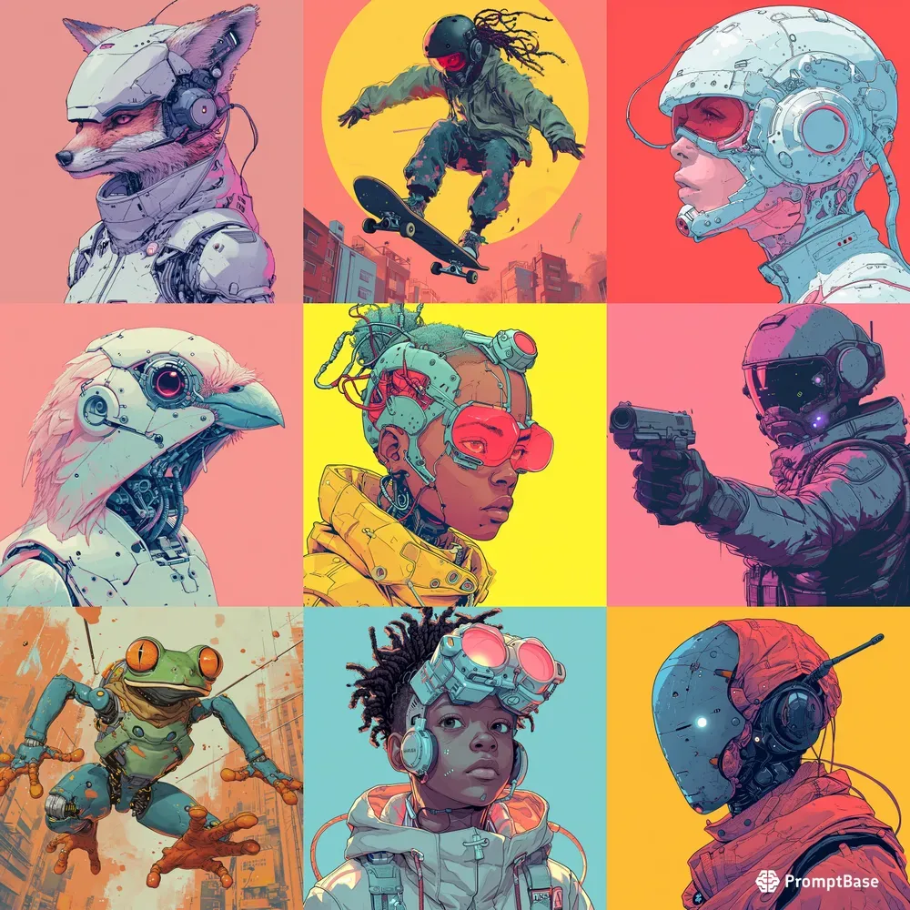 Cyberpunk Clean Style Illustrations