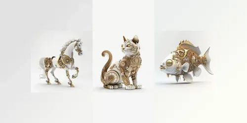 Beautiful Mechanical Animals generated by midjourney