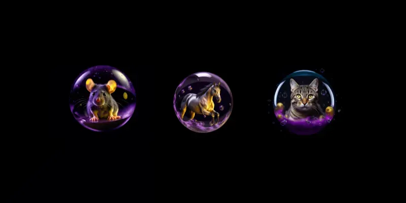 Animals Into The Water Bubbles generated by undefined