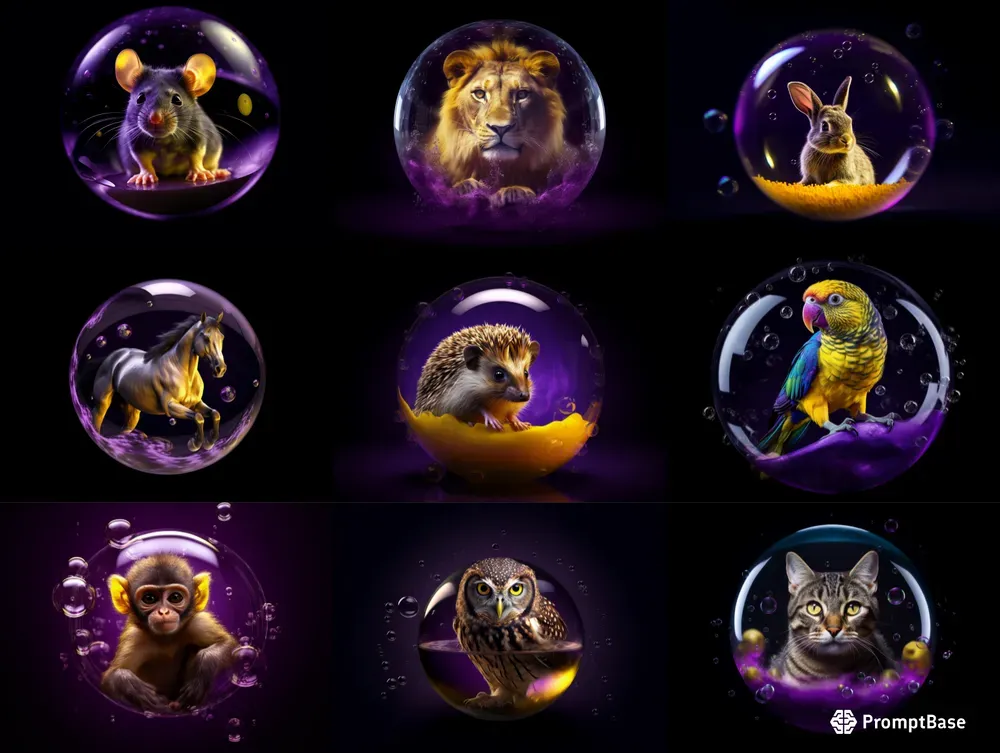 Animals Into The Water Bubbles