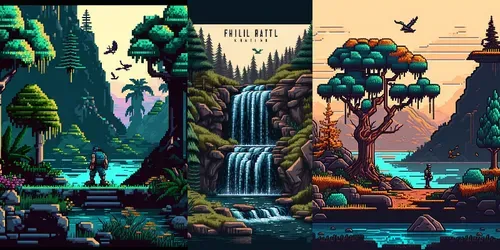 Pixel Art Landscapes generated by midjourney