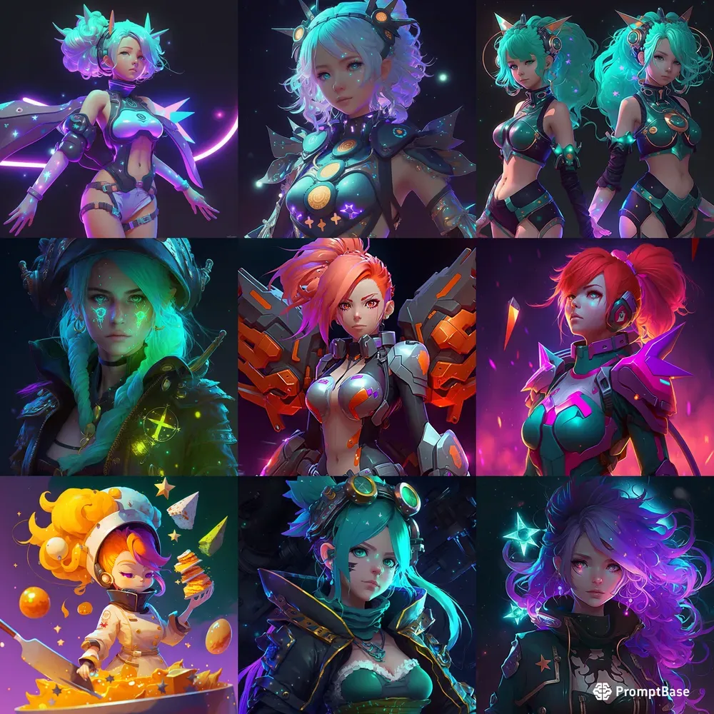 Cosmic Anime Girls Game Avatars 3D