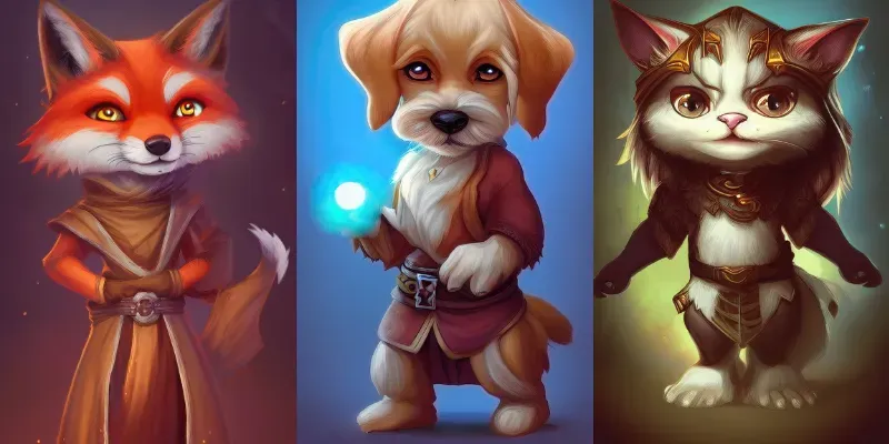 Adorable Animal Rpg Characters generated by undefined
