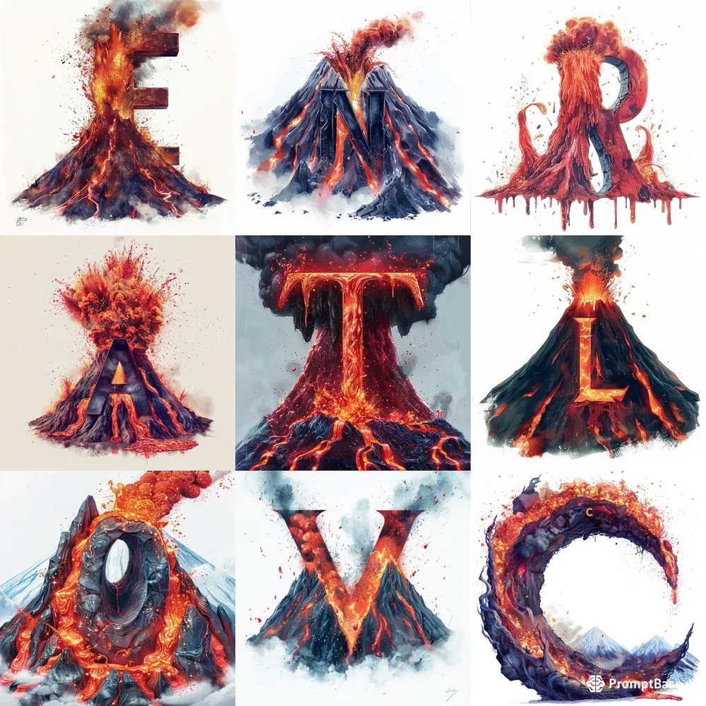 Erupting Letters Volcano Power Alphabets