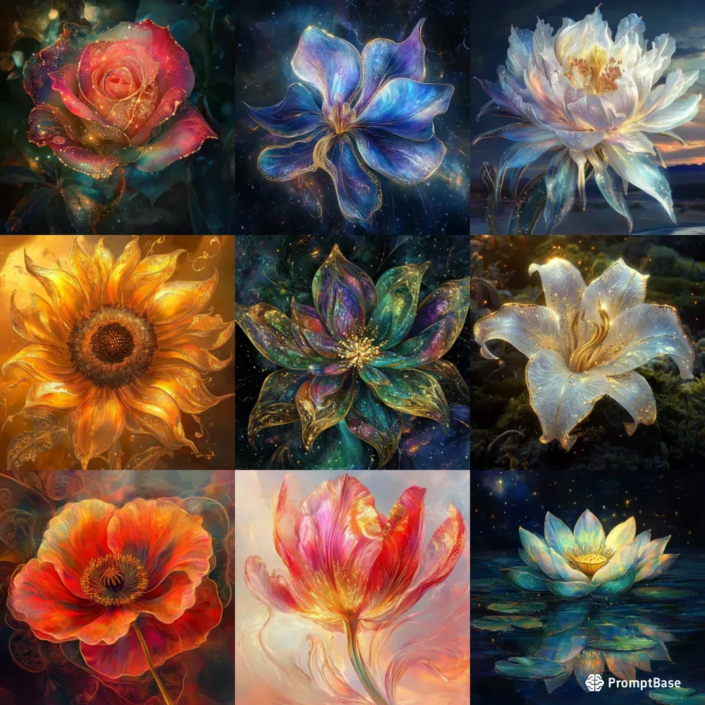 Art Nouveau Ethereal Flowers