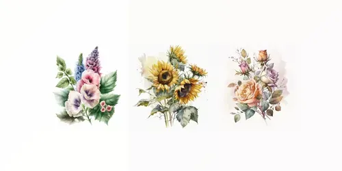 Watercolor Flowers generated by midjourney