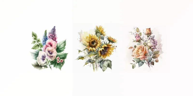 Watercolor Flowers generated by undefined