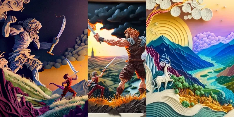 Colorful Paper Fairytale Art generated by undefined