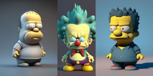 Baby Simpson Characters 3D generated by midjourney