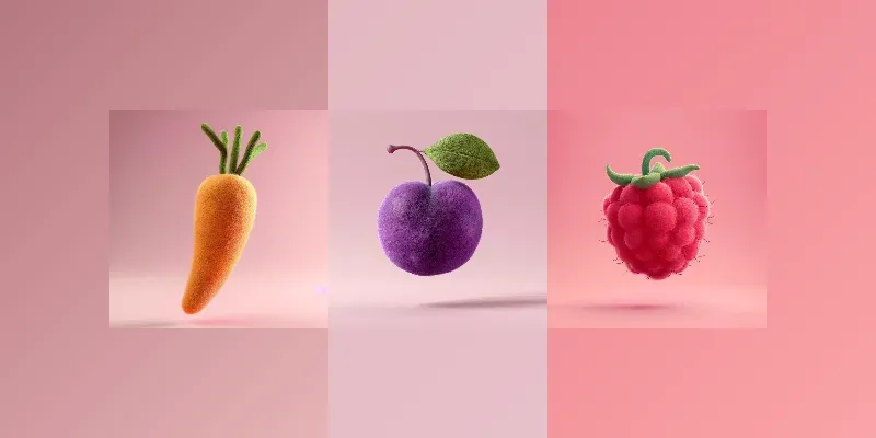 Super Cute Fruit Veg 3D Felt Icons generated by undefined