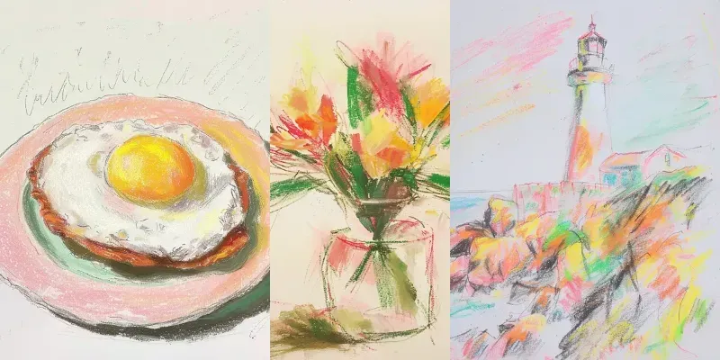 Cute Soft Pastel Drawings generated by undefined