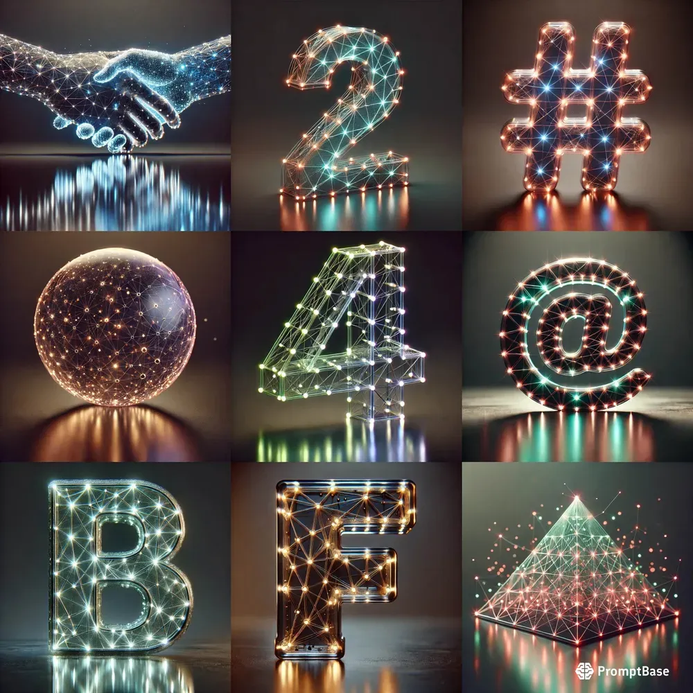 Futuristic 3D Wireframe Glow Art