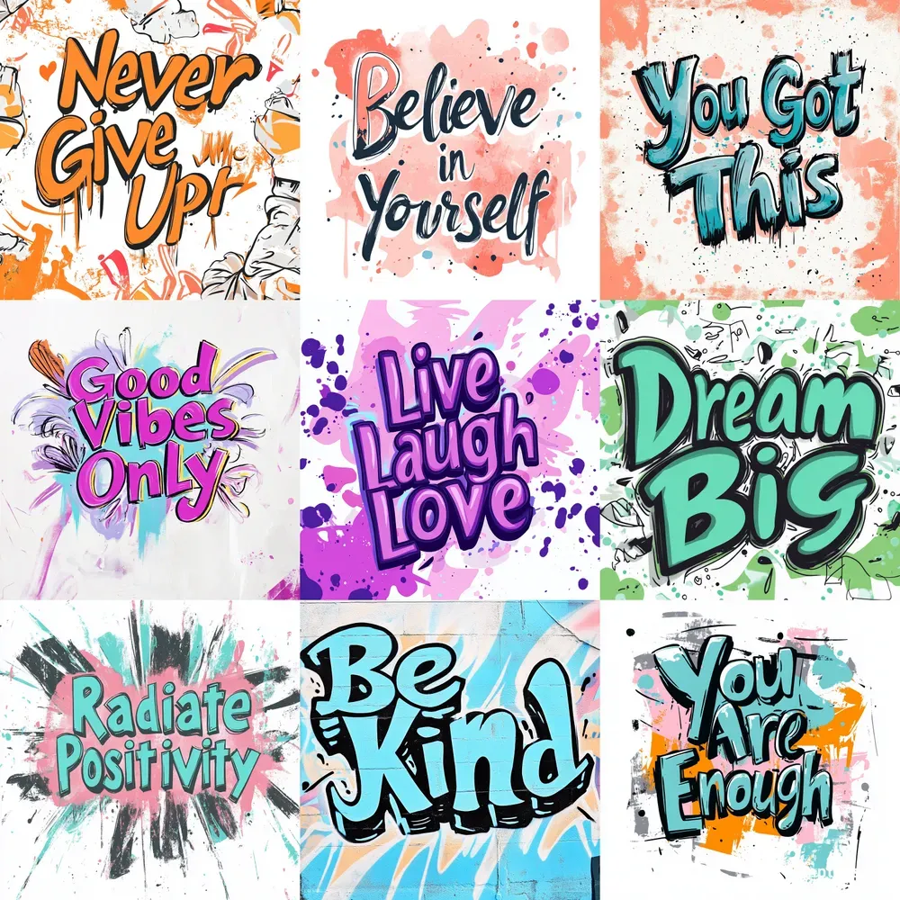 Positive Quotes In Graffiti Typographies