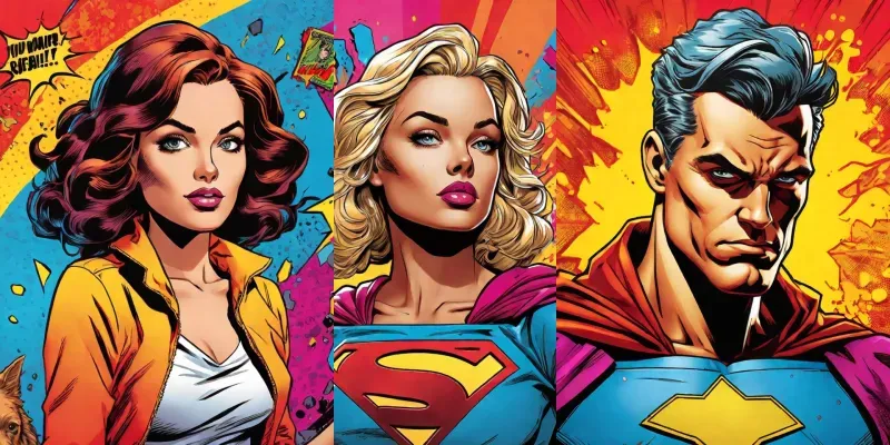 Pop Art Comic Book Illustrations generated by undefined
