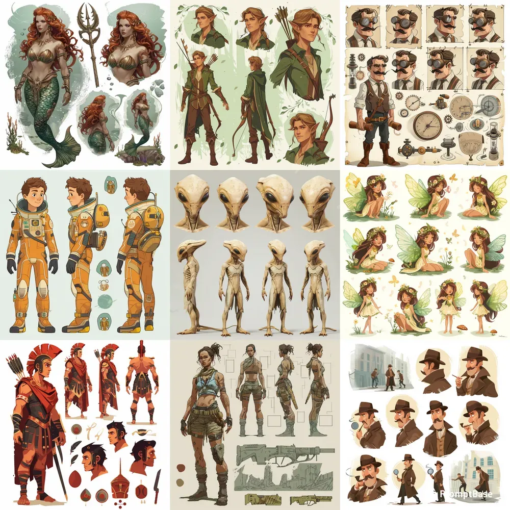Consistent Character Sheet Poses