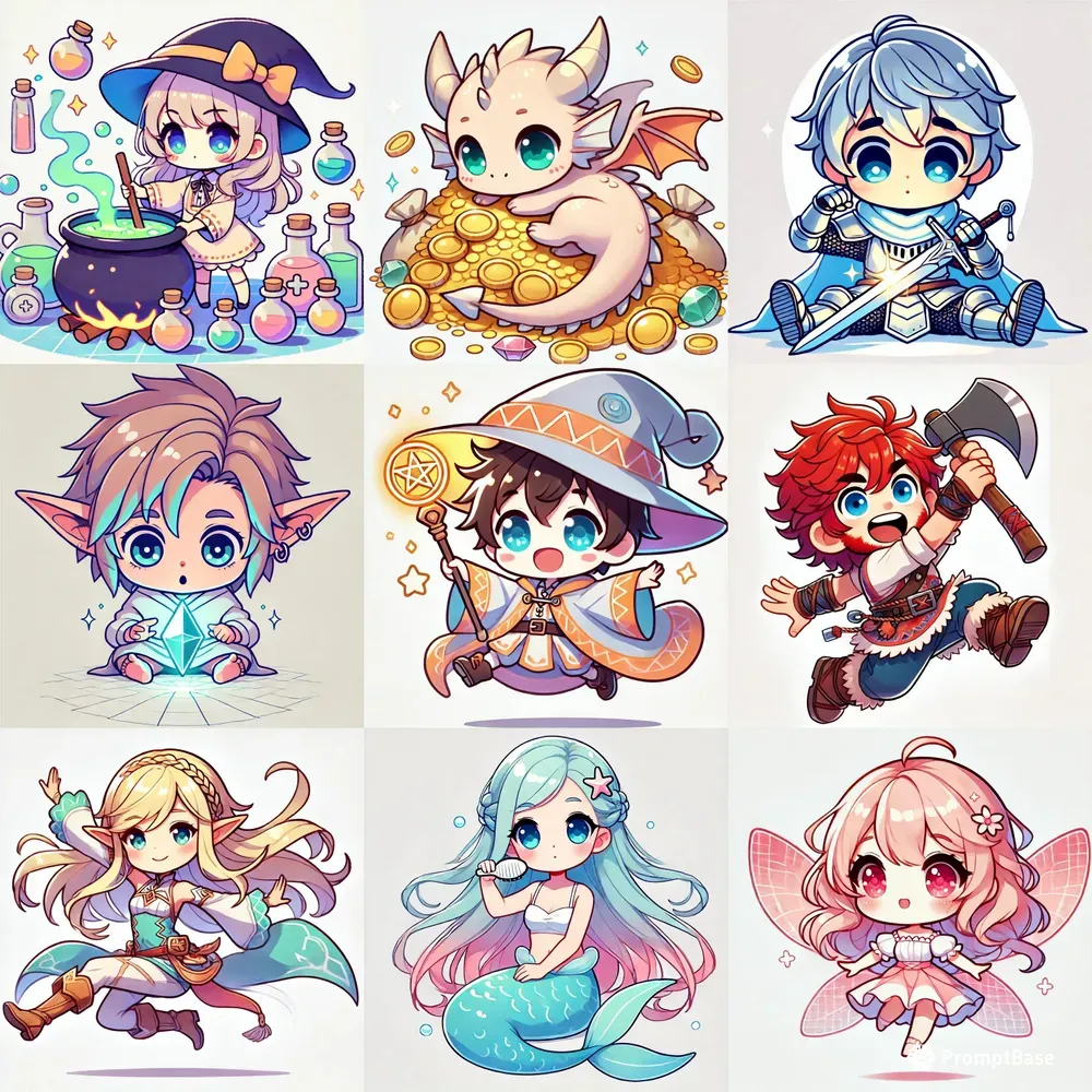 Cute Chibi Fantasy Characters