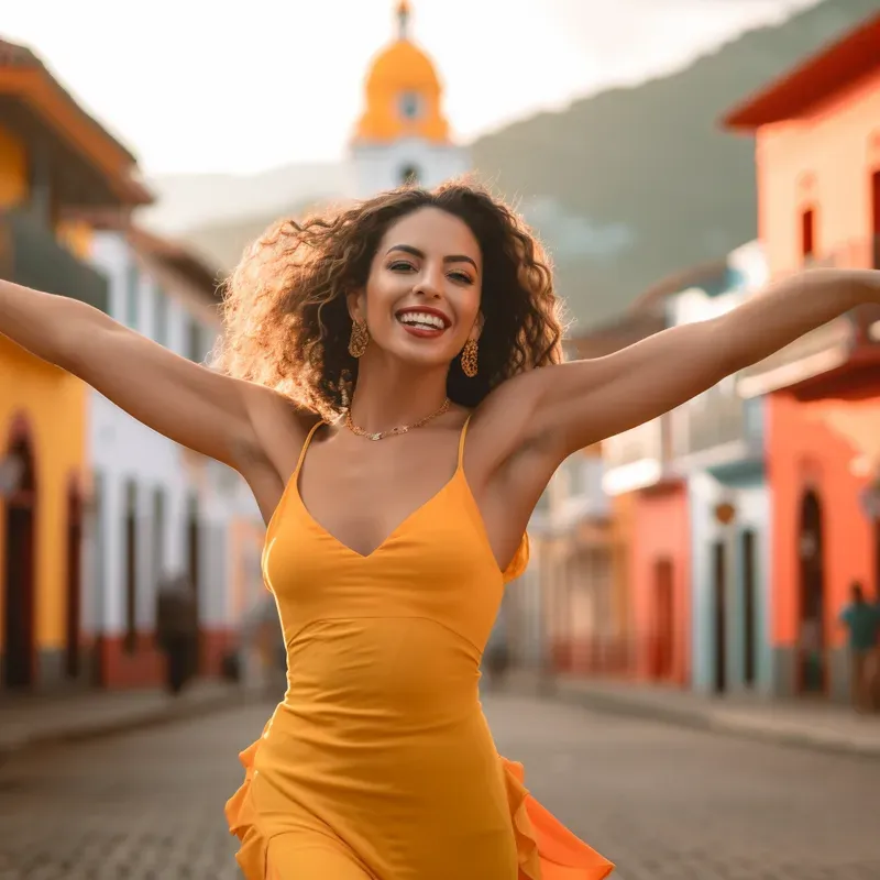 Realistic Smiling Girls In Dancing Poses