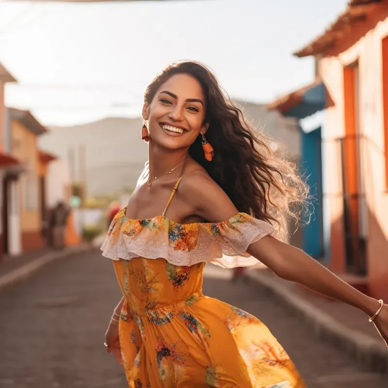 Realistic Smiling Girls In Dancing Poses