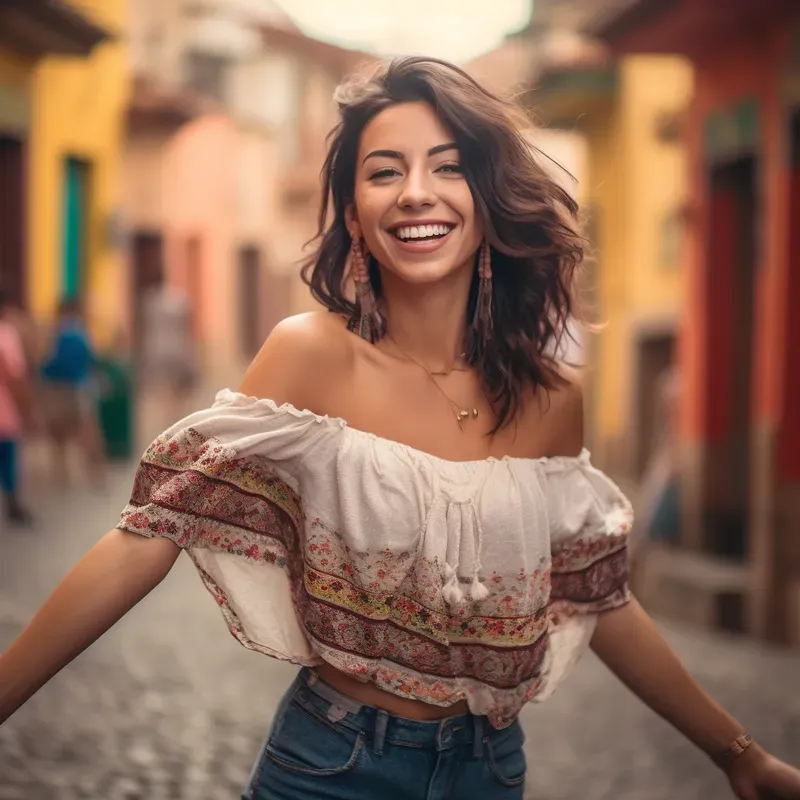 Realistic Smiling Girls In Dancing Poses