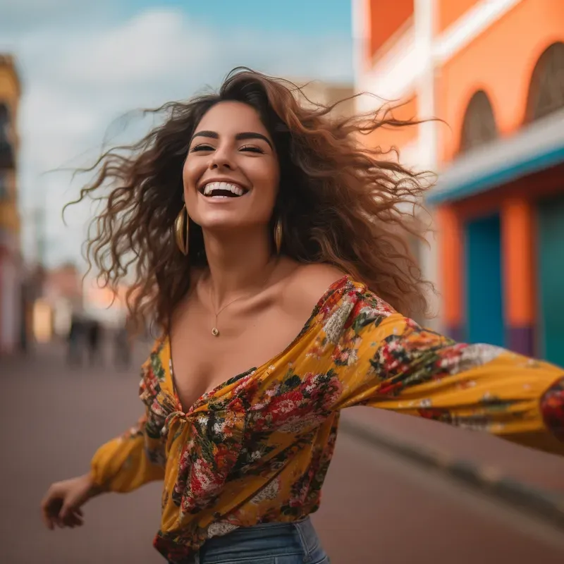 Realistic Smiling Girls In Dancing Poses