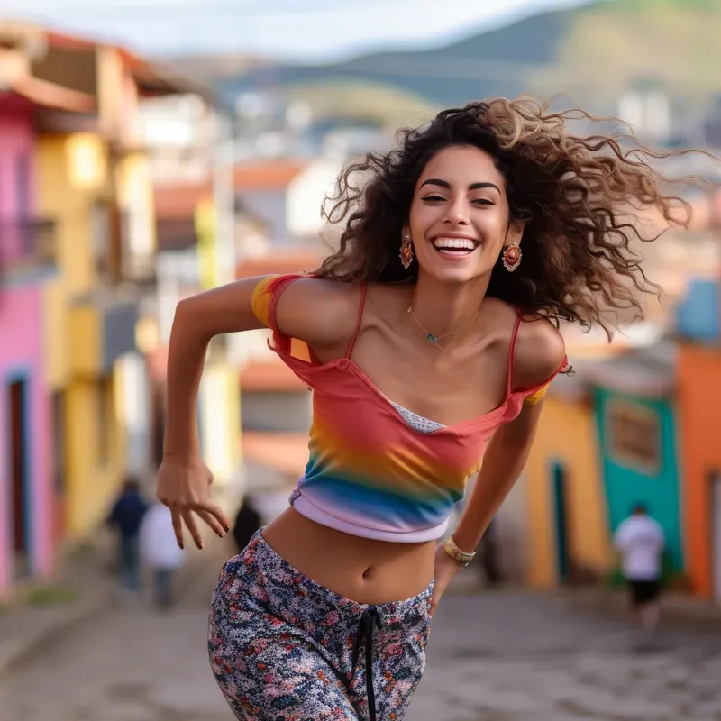 Realistic Smiling Girls In Dancing Poses