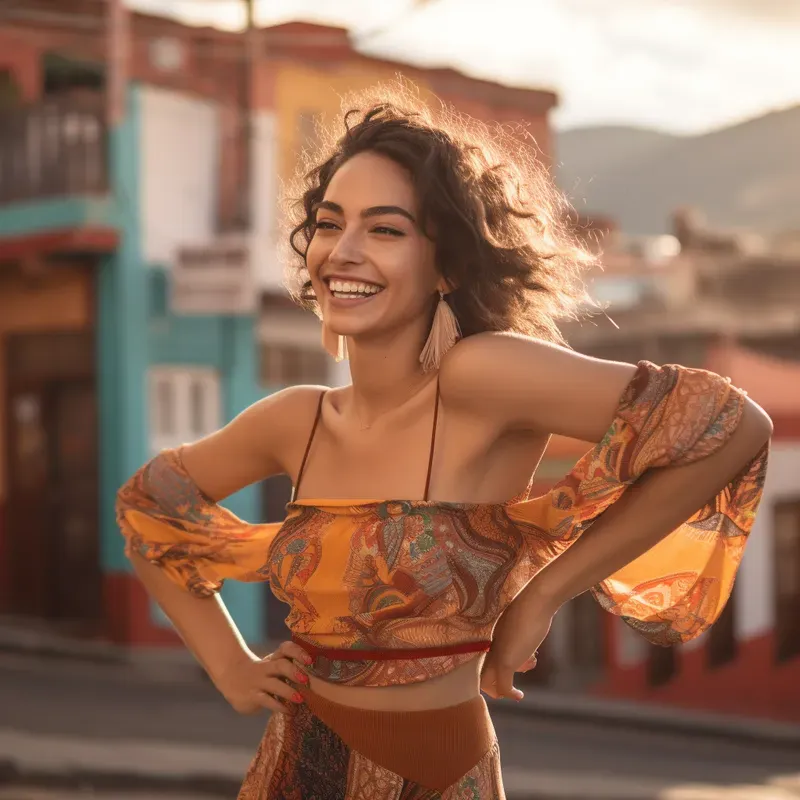 Realistic Smiling Girls In Dancing Poses