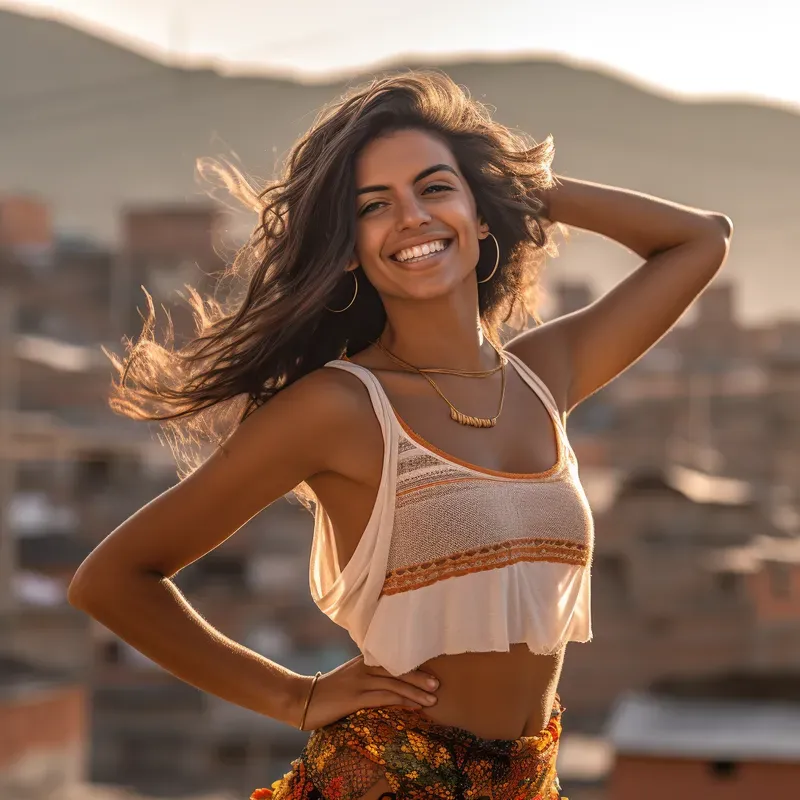 Realistic Smiling Girls In Dancing Poses