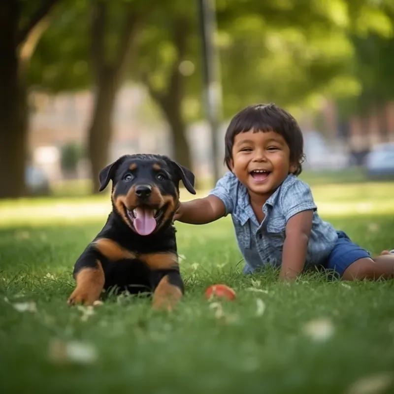 Photorealistic Children Playing With Pets