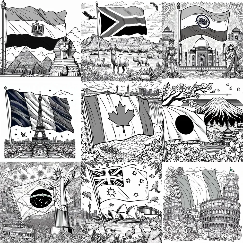 Flags And Culture Coloring Pages