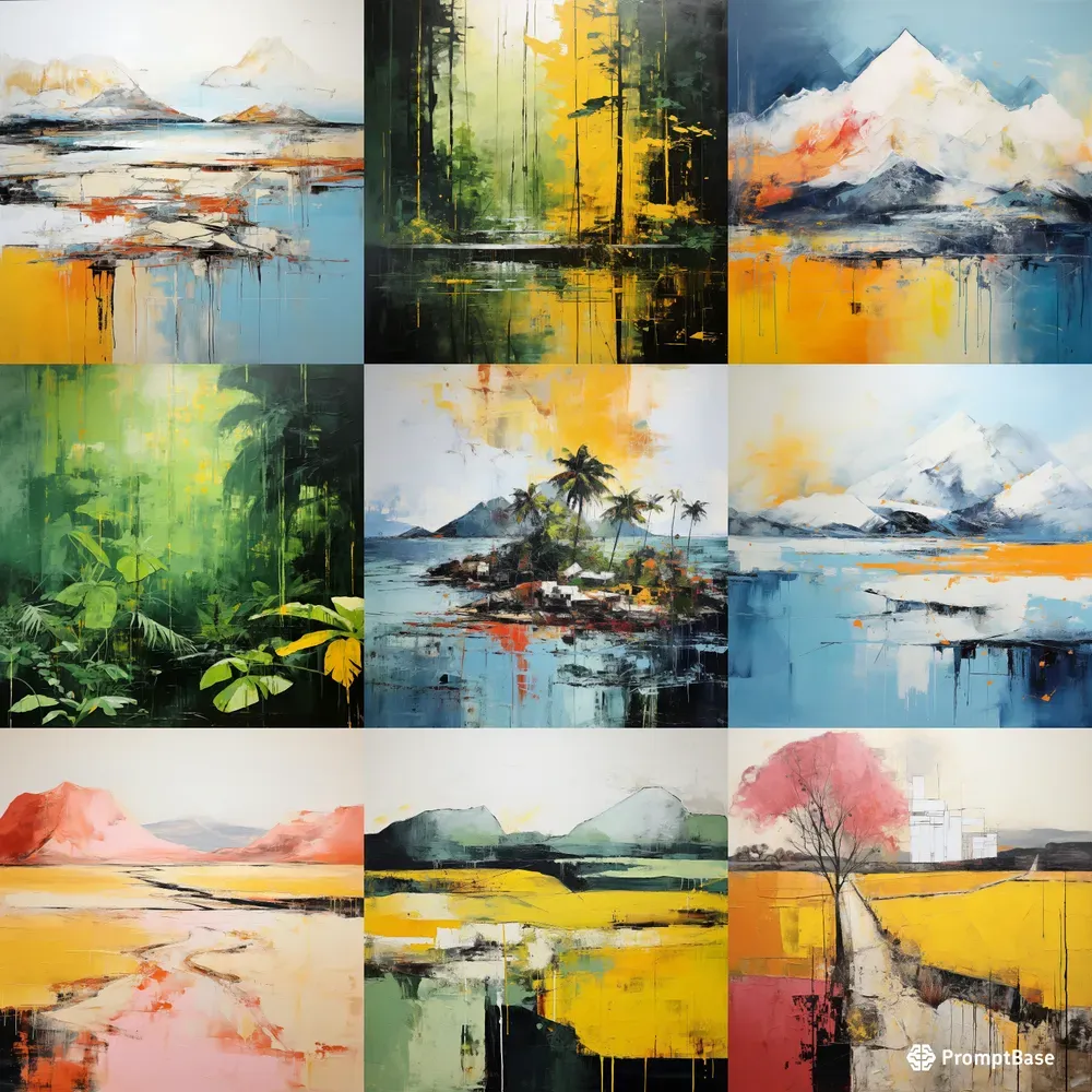 Abstract Minimal Landscape Paintings