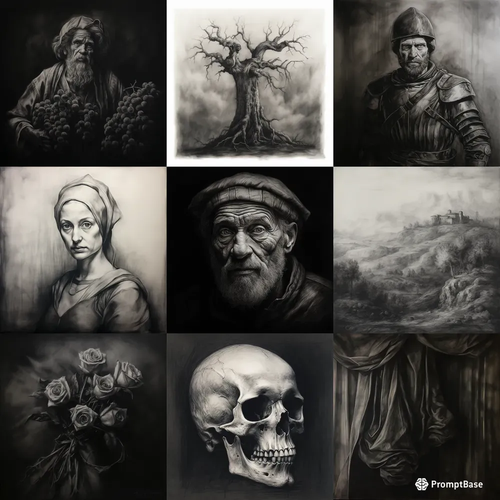 Revival Of Renaissance Charcoal Drawings