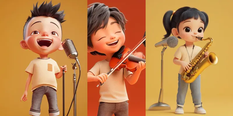 3D Character Cute Illustration Designs generated by undefined