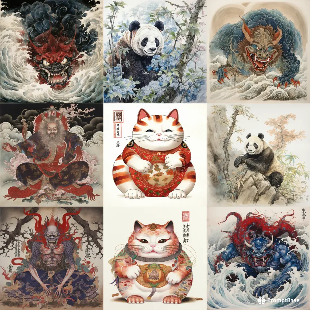 Asian Watercolor Paintings