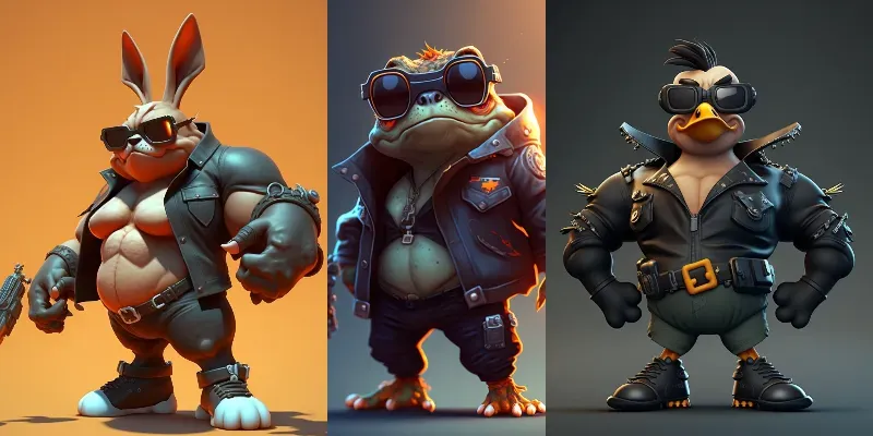 Funny Humanoid Animals generated by undefined