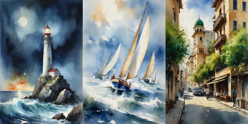 Expressive Watercolour Creations generated by undefined