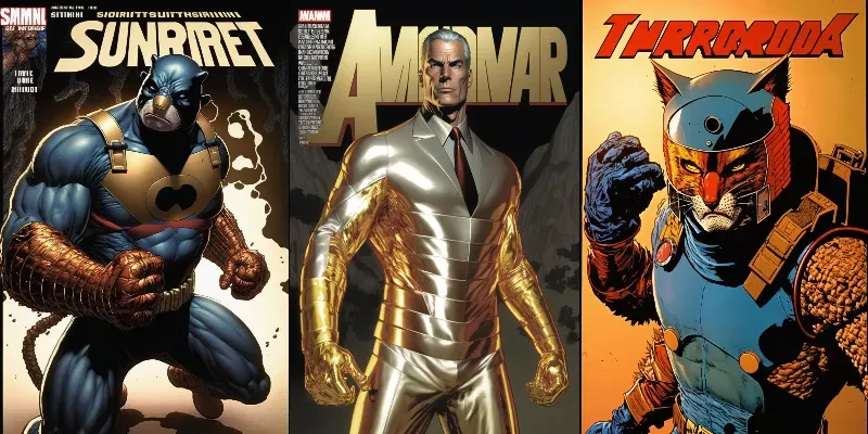 Superhero Comic Book Covers Marvel Style generated by undefined