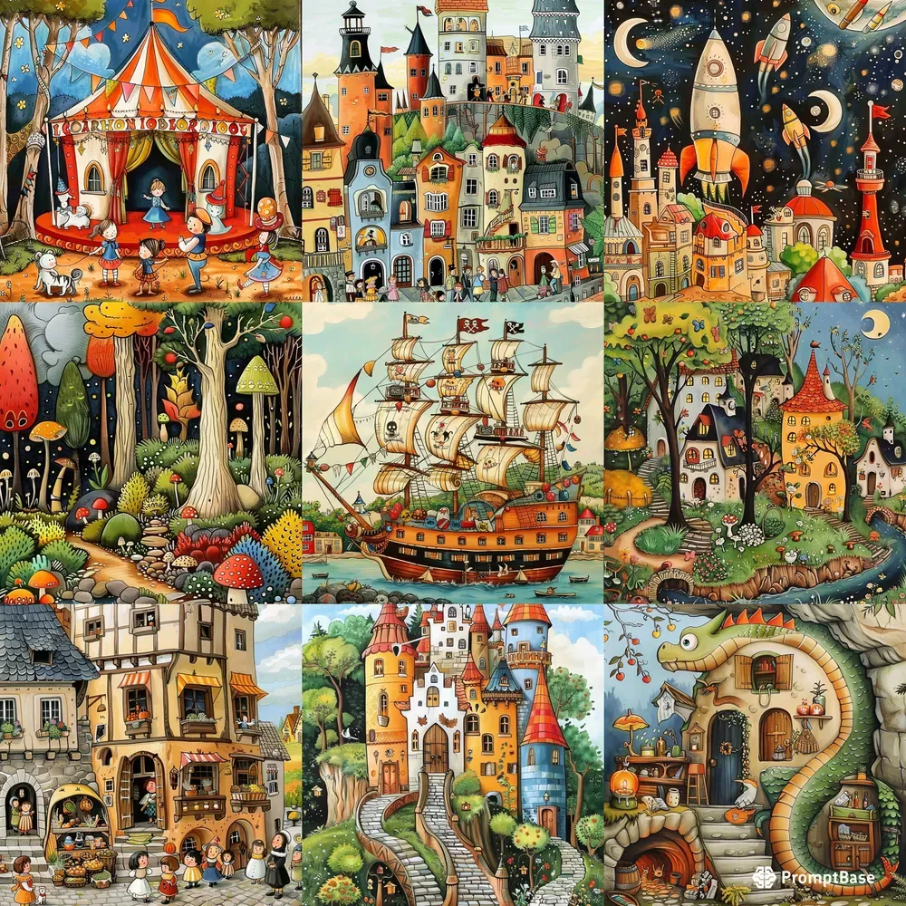 Cartoonish Whimsical Worlds