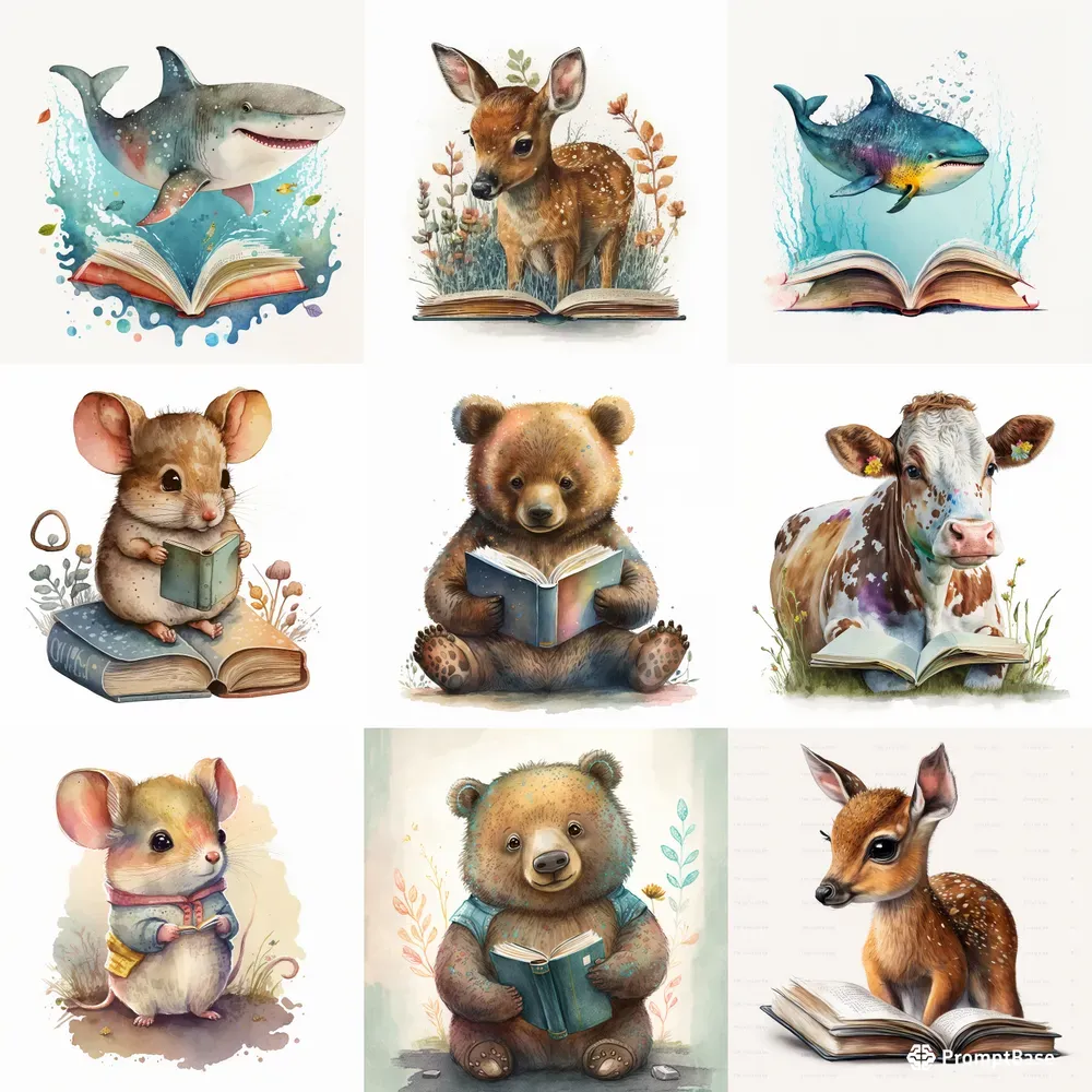 Cute Water Color Animals