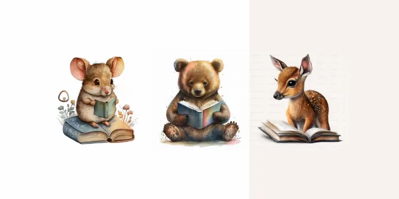 Cute Water Color Animals generated by undefined