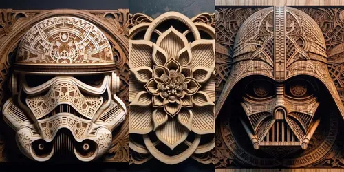 Wood Laser Cut Mandalas With A Twists generated by midjourney