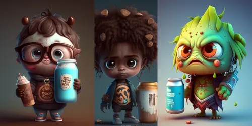 Cute Cartoon Characters generated by midjourney