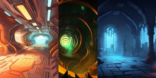 Fantasy Dungeons Pictures generated by midjourney