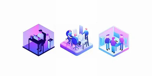 Isometric Illustrations Business Scenes generated by dalle