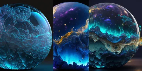 Beautiful Alien Planets generated by midjourney