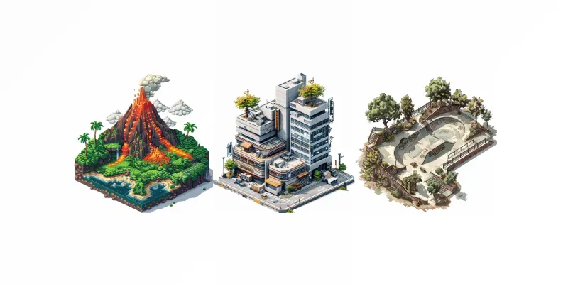 Digital Isometric Pixel Art generated by undefined