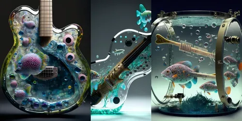 Glass Instrument Fish Tanks generated by midjourney