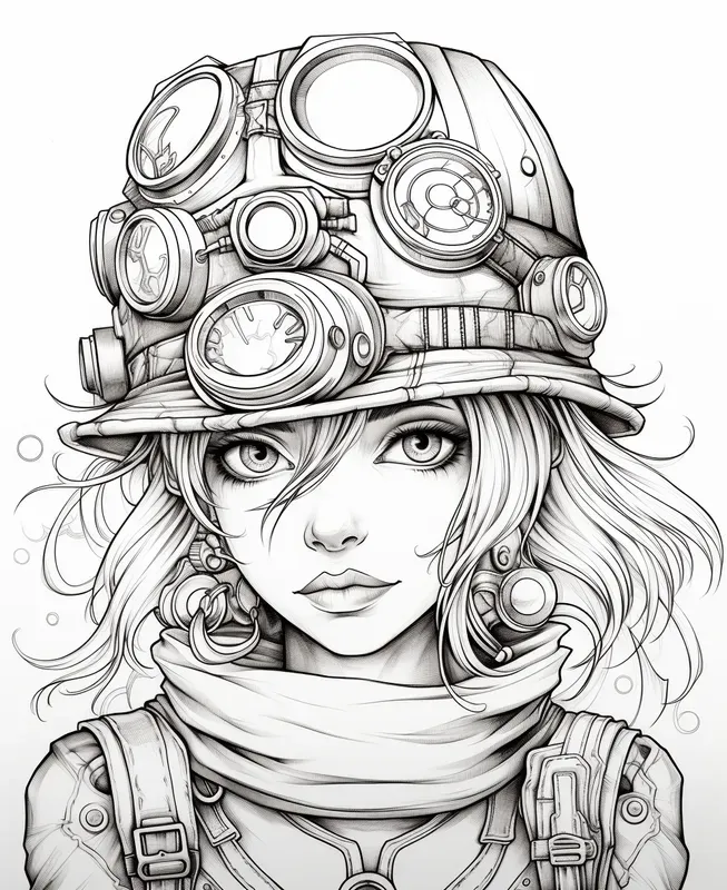 Steampunk Coloring Book Pages