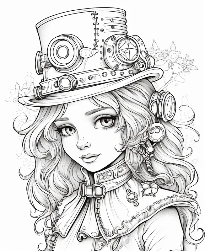 Steampunk Coloring Book Pages