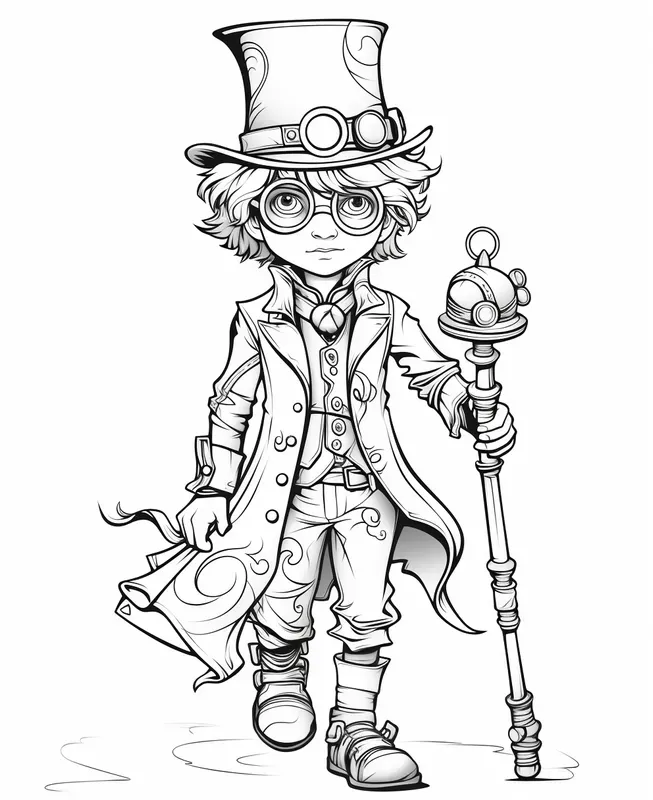 Steampunk Coloring Book Pages
